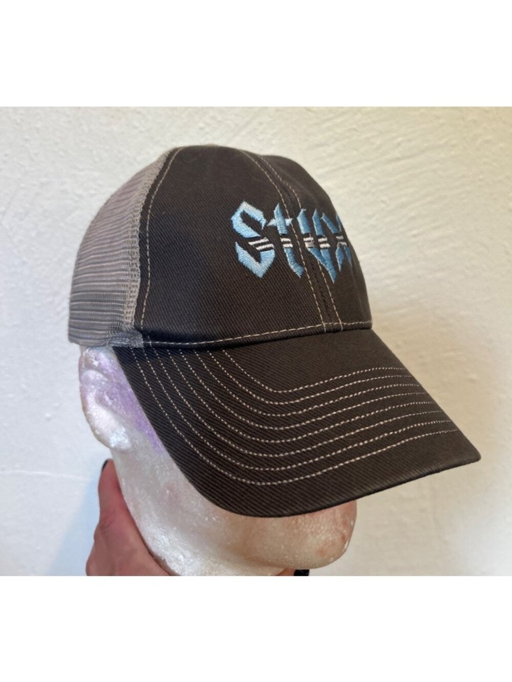 STYX Embroidered Logo Gray Trucker Baseball Cap/Hat Adjustable